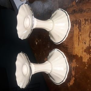 Pair of Lenox Candle Holders Approximately 4 1/4" tall (SKU 1510)